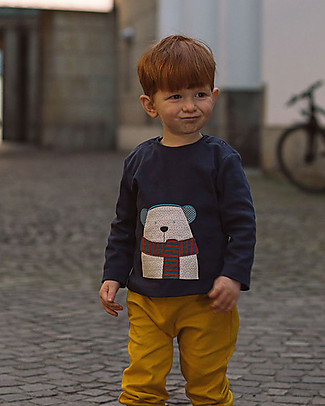 Sense Organics Maglia a Maniche Lunghe Elan - Orso Polare - 100% Cotone Bio Maglie Manica Lunga