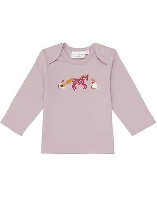 Sense Organics Maglia a Maniche Lunghe Timber Retro - Malva Cavallo - 100% Cotone Bio GOTS Maglie Manica Lunga