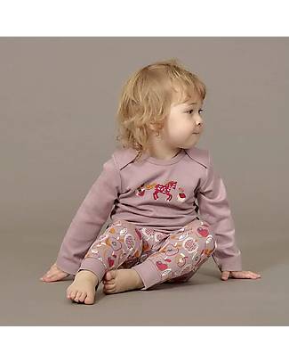 Sense Organics Maglia a Maniche Lunghe Timber Retro - Malva Cavallo - 100% Cotone Bio GOTS Maglie Manica Lunga