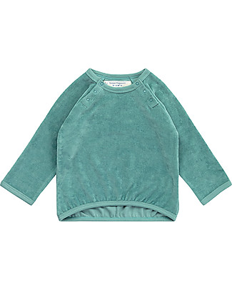 Sense Organics Maglia Baby Jeanne - Verde Acqua - Velluto in Cotone Bio Maglie Manica Lunga