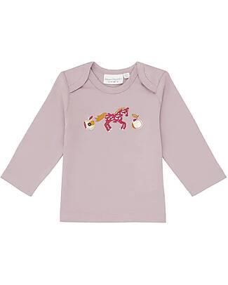 Sense Organics Maglia Bebè Timber Retro - Malva Cavallo - 100% Cotone Bio GOTS Body Manica Lunga
