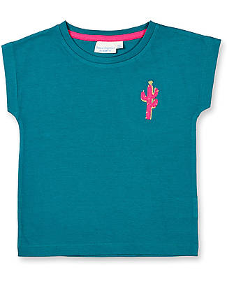 Sense Organics Maglia Maniche Corte Dora - Petrolio Cactus - 100% Cotone Bio GOTS T-shirt