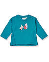 Sense Organics Maglia Maniche Lunghe Klara - Turchese - Animals -  100% Cotone Bio Maglie Manica Lunga
