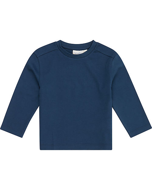 Sense Organics Maglia Maniche Lunghe Luke - Blu Navy - 100% Cotone Bio GOTS Maglie Manica Lunga