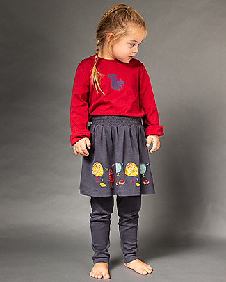 Sense Organics Maglia Maniche Lunghe Naemi - Rosso/Scoiattolo - 100% Cotone Bio Maglie Manica Lunga