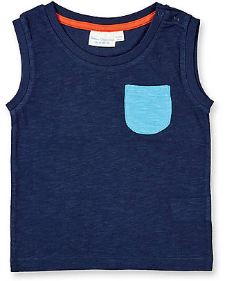 Sense Organics Maglia senza Maniche Oksar - Blu - 100% Cotone Bio GOTS Canotte
