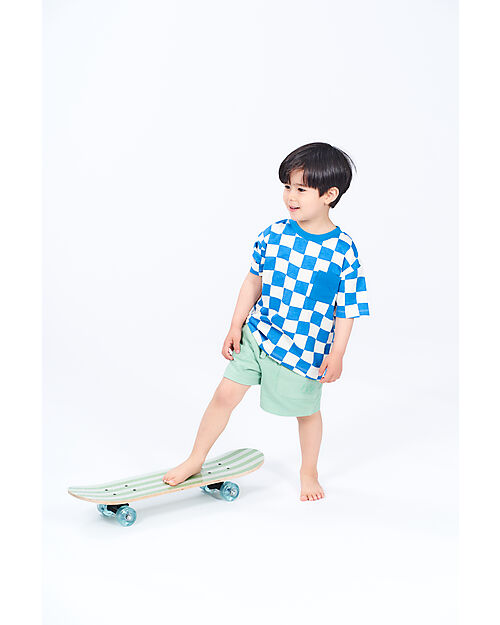 Sense Organics Maglietta Maniche Corte Anton - Bianco e Blu - 100% Cotone Bio GOTS T-shirt