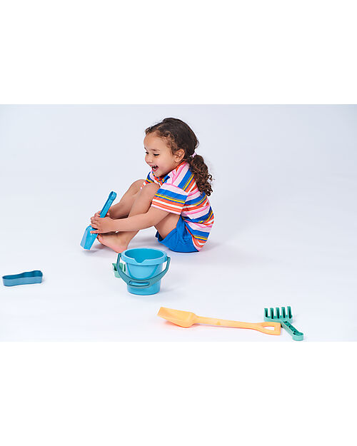 Sense Organics Maglietta Maniche Corte Lina - Righe Corallo + Rosa + Blu - 100% Cotone Bio GOTS T-shirt