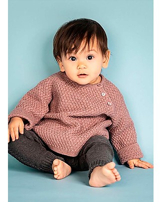 Sense Organics Maglione Baby Lavorato a Maglia Keme - Rosa - 100% Cotone Bio Maglioni