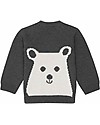 Sense Organics Maglione Baby Lavorato a Maglia Victor - Antracite + Orso Polare - 100% Cotone Bio Maglioni