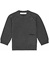 Sense Organics Maglione Baby Lavorato a Maglia Victor - Antracite + Orso Polare - 100% Cotone Bio Maglioni