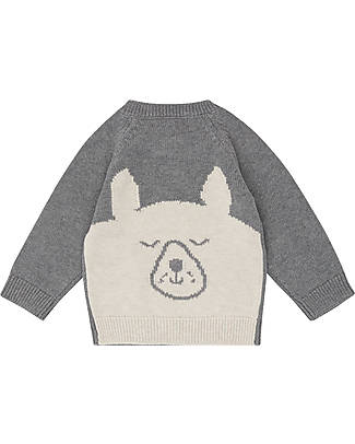 Sense Organics Maglione Bebè Victor - Grigio Cane - 100% Cotone Bio GOTS Maglioni