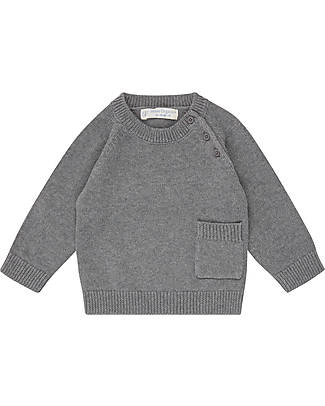 Sense Organics Maglione Bebè Victor - Grigio Cane - 100% Cotone Bio GOTS Maglioni