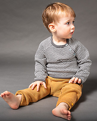 Sense Organics Maglione Victor Lavorato a Maglia - Grigio - 100% Cotone Bio Maglioni