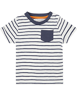 Sense Organics Odo Baby T-shirt - Navy Stripes - 100% Organic Cotton T-Shirts And Vests