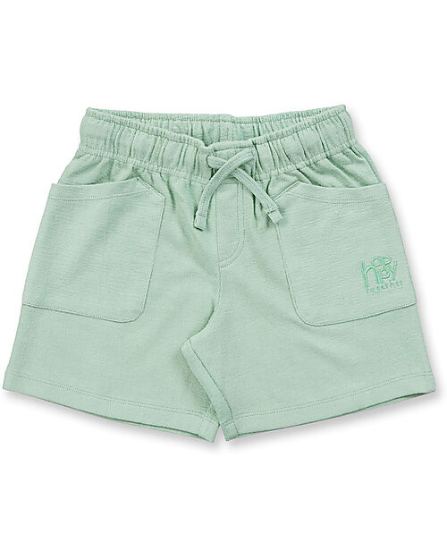 Sense Organics Pantaloncini Corti Maku - Verde Giada - 100% Cotone Bio GOTS Pantaloni Corti