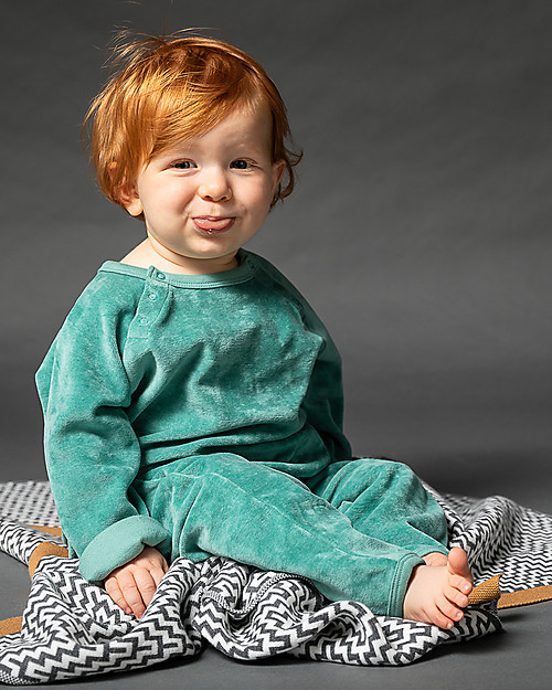 Sense Organics Pantalone Baby Jeanne - Verde Acqua - Velluto in Cotone Bio Pantaloni Lunghi