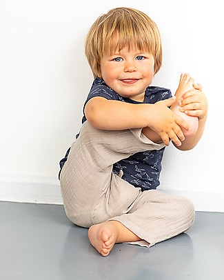 Sense Organics Pantaloni Baby Mare - Beige/Grigio - 100% cotone bio Pantaloni Lunghi