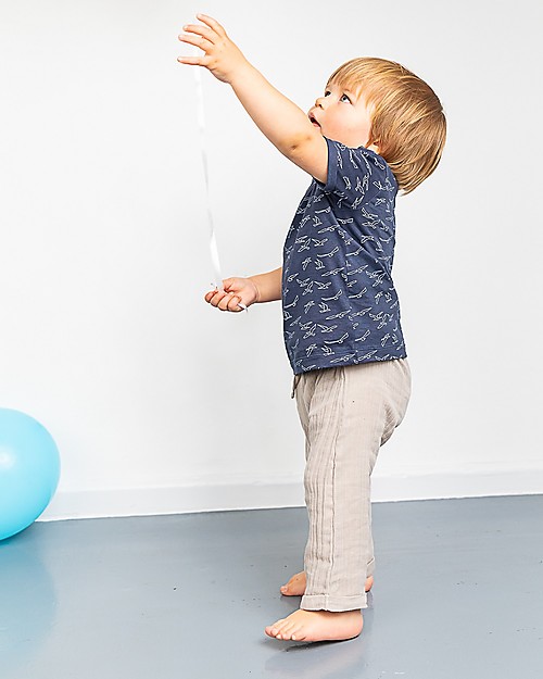 Sense Organics Pantaloni Baby Mare - Beige/Grigio - 100% cotone bio Pantaloni Lunghi