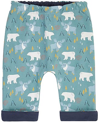 Sense Organics Pantaloni Baby Reversibili Baker - Navy + Artic - 100% Cotone Bio Pantaloni Lunghi