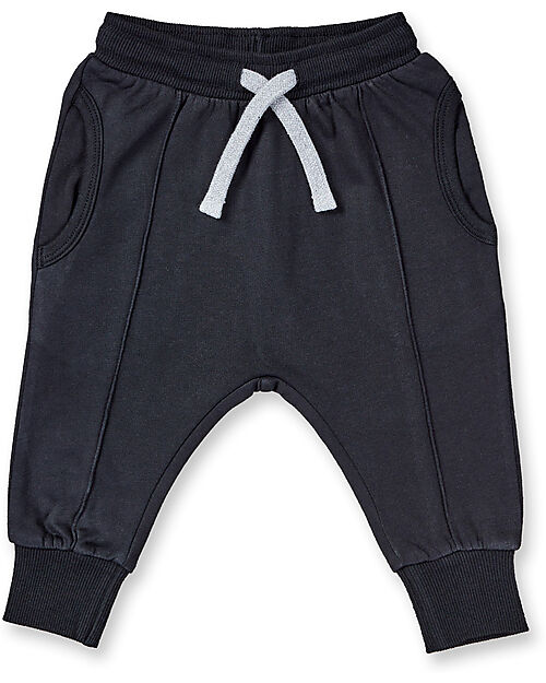 Sense Organics Pantaloni da Tuta Nevin con Coulisse - Nero - 100% Cotone Bio GOTS Pantaloni Lunghi