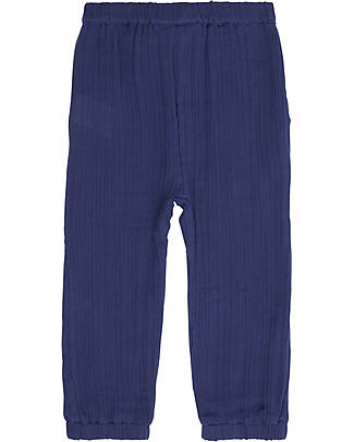 Sense Organics Pantaloni Estivi Loki - Navy - Soffice Mussola di Cotone Pantaloni Lunghi