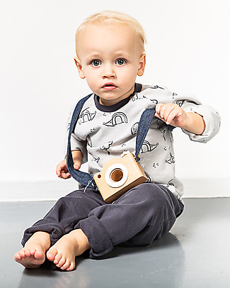 Sense Organics Pantaloni Felpati Baby Candy - Blu Navy - 100% Cotone Bio Pantaloni Lunghi