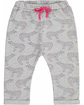 Sense Organics Pantaloni Felpati Baby Nia - Orsi Polari - 100% Cotone Bio Spazzolato Pantaloni Lunghi
