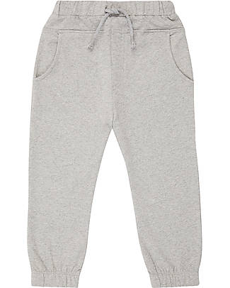 Sense Organics Pantaloni Tuta Jarno - Grigio Melange - 100% Cotone Bio GOTS Pantaloni Lunghi