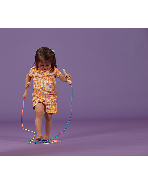 Sense Organics Pigiama Estivo Jula Retro - Albicocca Lama - 100% Cotone Bio GOTS Pigiami