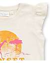 Sense Organics Pigiama Estivo Jula Retro - Eggshell/Strisce Rosa - 100% Cotone Bio GOTS Pigiami