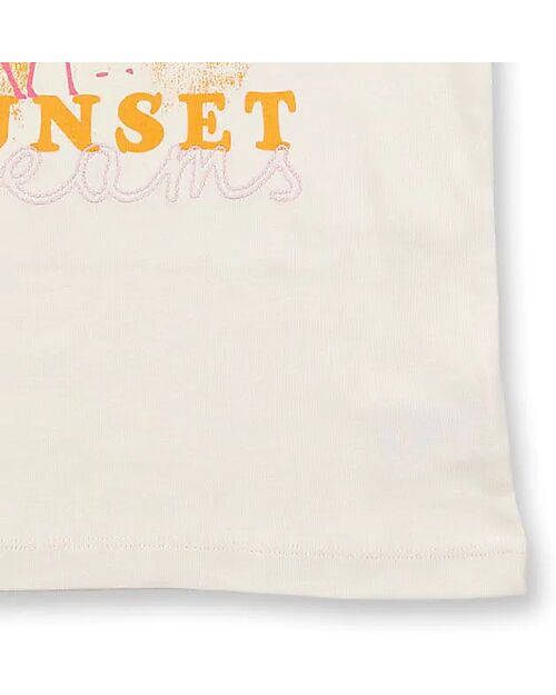 Sense Organics Pigiama Estivo Jula Retro - Eggshell/Strisce Rosa - 100% Cotone Bio GOTS Pigiami