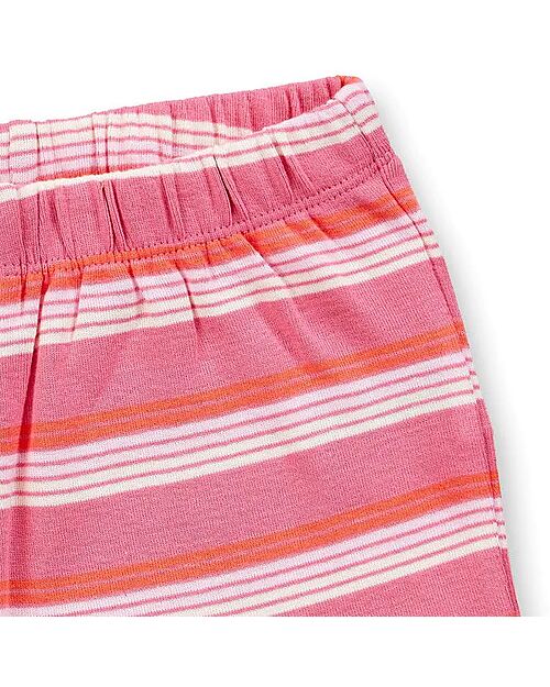 Sense Organics Pigiama Estivo Jula Retro - Eggshell/Strisce Rosa - 100% Cotone Bio GOTS Pigiami