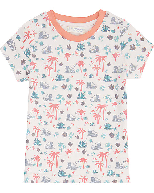 Sense Organics Pigiama Estivo Jula Retro - Palme - 100% Cotone bio Pigiami
