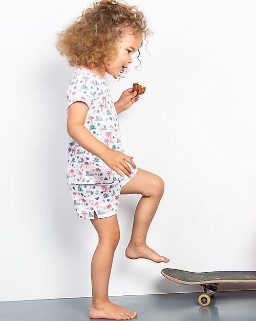 Sense Organics Pigiama Estivo Jula Retro - Palme - 100% Cotone bio Pigiami