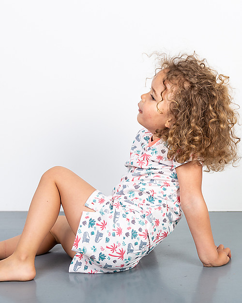 Sense Organics Pigiama Estivo Jula Retro - Palme - 100% Cotone bio Pigiami