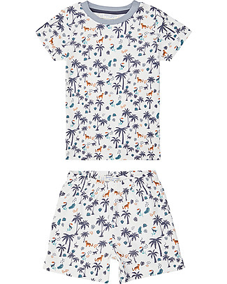 Sense Organics Pigiama Estivo Kafka Retro - Palme - 100% Cotone bio Pigiami