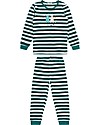 Sense Organics Pigiama Long John con Applique, Righe Verdi - 100% cotone bio Pigiami
