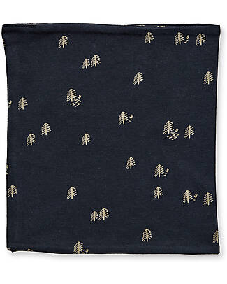 Sense Organics Sciarpa Tubolare Susu - Nero - Trees - 100% Cotone Bio GOTS Sciarpe