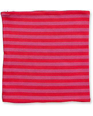 Sense Organics Sciarpa Tubolare Susu - Rosso Lampone Strisce - 100% Cotone Bio GOTS Sciarpe