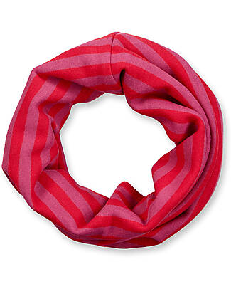 Sense Organics Sciarpa Tubolare Susu - Rosso Lampone Strisce - 100% Cotone Bio GOTS Sciarpe