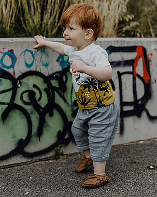 Sense Organics Shorts Baby Charlie - Blu Grigio - Mussola di Cotone bio Pantaloni Corti
