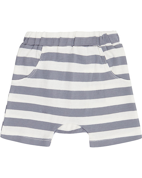 Sense Organics Shorts Baby Emilio - Righe blu - 100% Cotone bio Pantaloni Corti