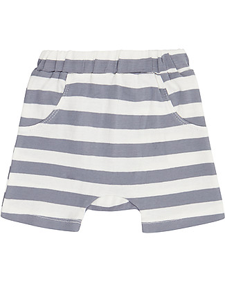 Sense Organics Shorts Baby Emilio - Righe blu - 100% Cotone bio Pantaloni Corti
