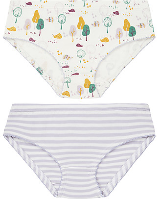 Sense Organics Slip Paris Pacco da 2 - Ricci/Righe - 100% cotone bio Slip