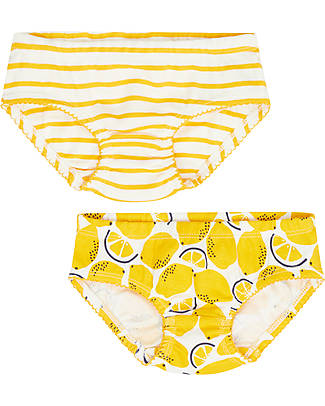 Sense Organics Slip Paris Retro Pacco da 2 - Limoni + Righe - 100% Cotone Bio Slip