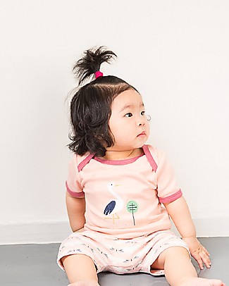 Sense Organics T-shirt Baby con Applique Tilly Retro - Rosa/Cicogna - 100% cotone bio T-Shirt e Canotte