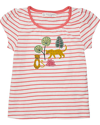 Sense Organics T-shirt Baby Gada con Rouches - Rosa/Leopardo - 100% Cotone bio T-Shirt e Canotte