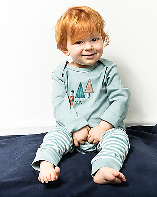 Sense Organics T-shirt Maniche Lunghe Timber con Applique - Gufi - 100% Cotone Bio Maglie Manica Lunga