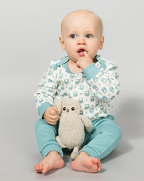 Sense Organics T-shirt Maniche Lunghe Timber, Gufetti Blu - 100% Cotone bio Maglie Manica Lunga